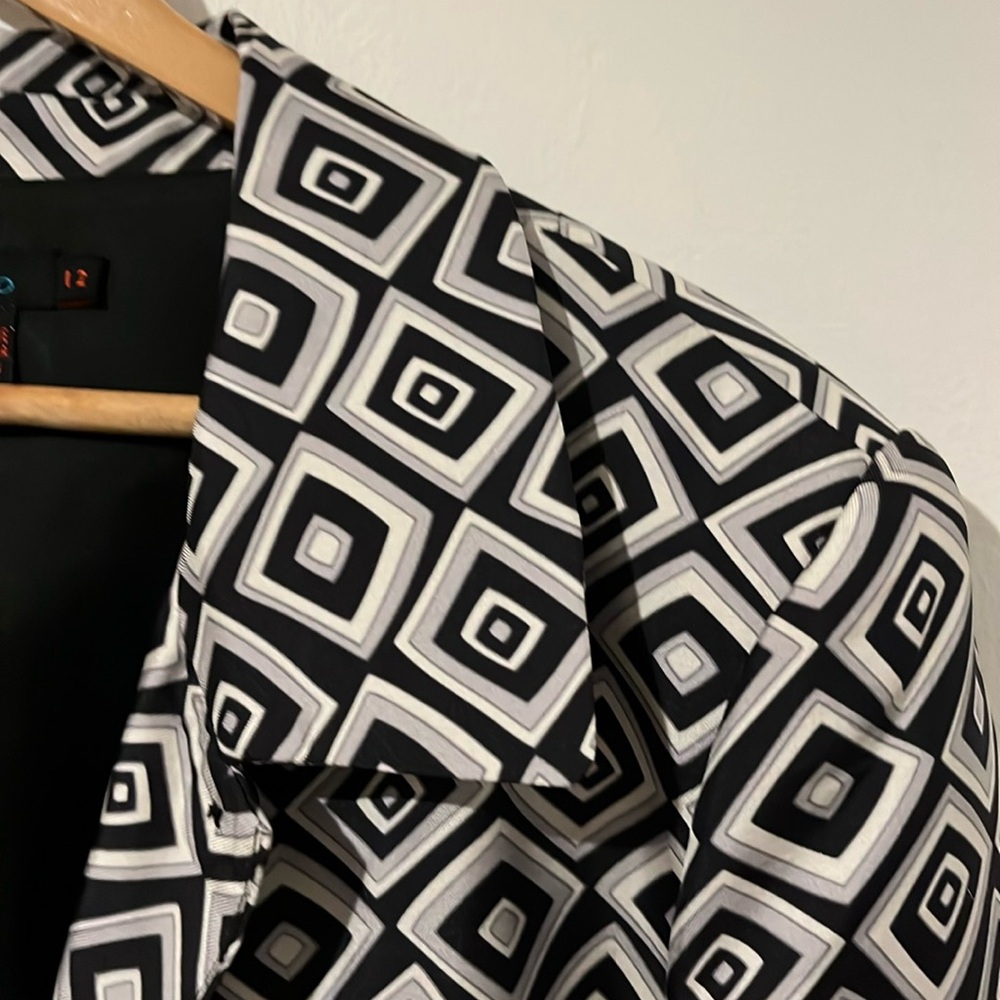 Midi print silk blazer size 12
